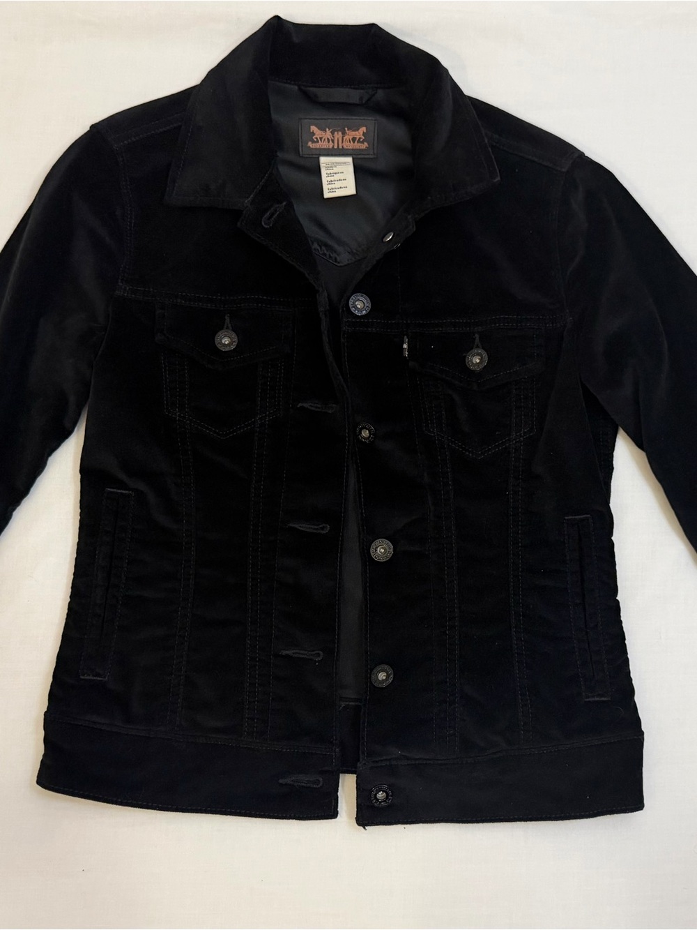 Levi's Black Velvet Trucker Jacket - Women's